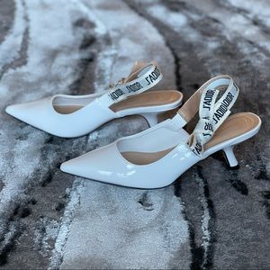 White CD J'ADIOR SLINGBACK PUMP
